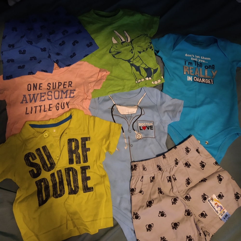 6-9 months short/shirt & onesie